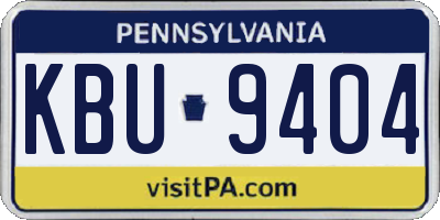 PA license plate KBU9404