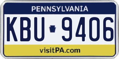 PA license plate KBU9406