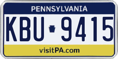 PA license plate KBU9415