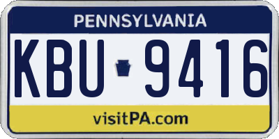 PA license plate KBU9416