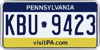 PA license plate KBU9423