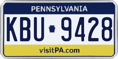 PA license plate KBU9428