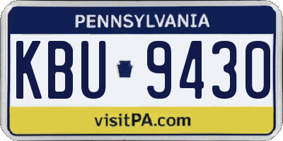 PA license plate KBU9430