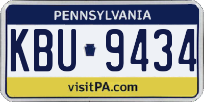 PA license plate KBU9434