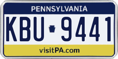 PA license plate KBU9441