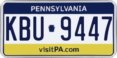 PA license plate KBU9447