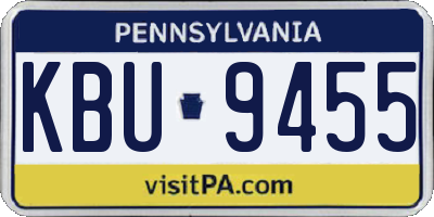 PA license plate KBU9455
