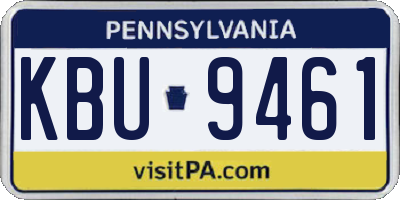 PA license plate KBU9461