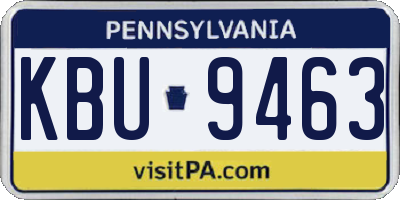 PA license plate KBU9463