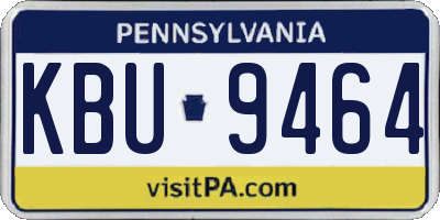 PA license plate KBU9464