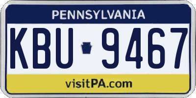 PA license plate KBU9467