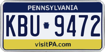PA license plate KBU9472