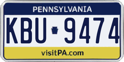 PA license plate KBU9474