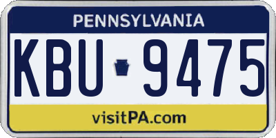 PA license plate KBU9475