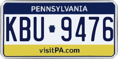 PA license plate KBU9476