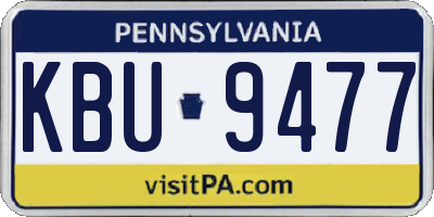 PA license plate KBU9477
