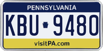 PA license plate KBU9480