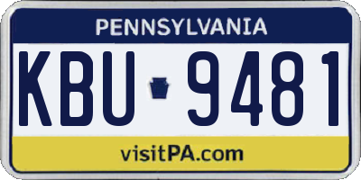 PA license plate KBU9481