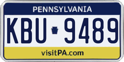 PA license plate KBU9489