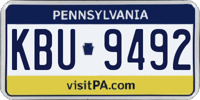 PA license plate KBU9492