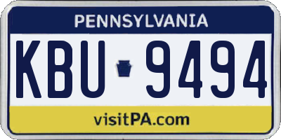PA license plate KBU9494