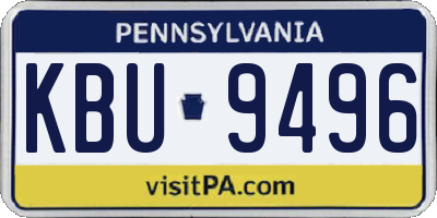 PA license plate KBU9496