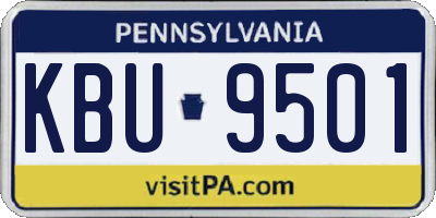 PA license plate KBU9501