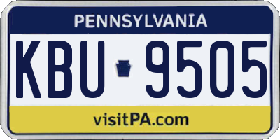 PA license plate KBU9505