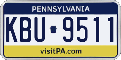 PA license plate KBU9511