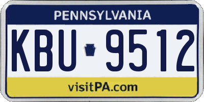 PA license plate KBU9512