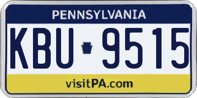 PA license plate KBU9515