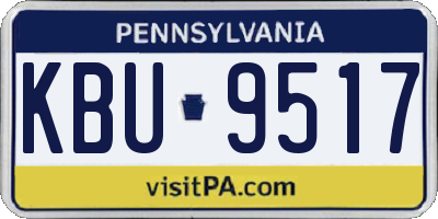 PA license plate KBU9517