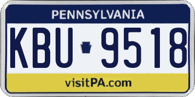 PA license plate KBU9518