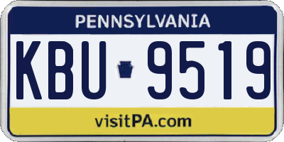 PA license plate KBU9519