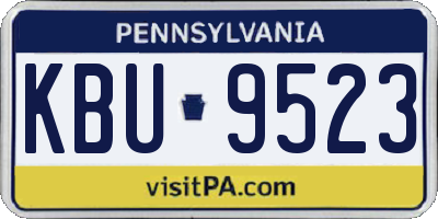 PA license plate KBU9523