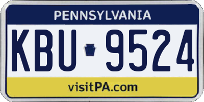 PA license plate KBU9524