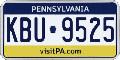 PA license plate KBU9525