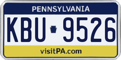 PA license plate KBU9526