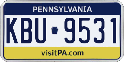 PA license plate KBU9531