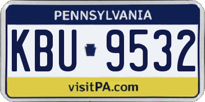 PA license plate KBU9532