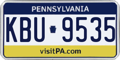 PA license plate KBU9535