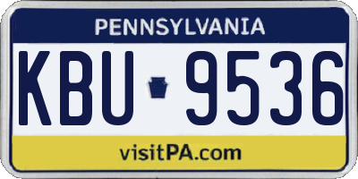 PA license plate KBU9536