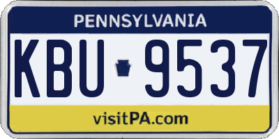 PA license plate KBU9537