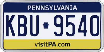 PA license plate KBU9540