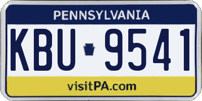 PA license plate KBU9541