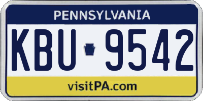 PA license plate KBU9542