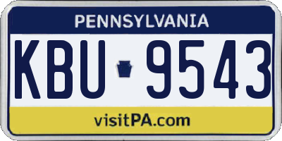 PA license plate KBU9543