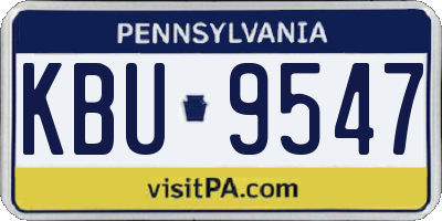 PA license plate KBU9547