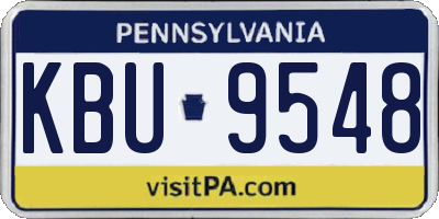 PA license plate KBU9548