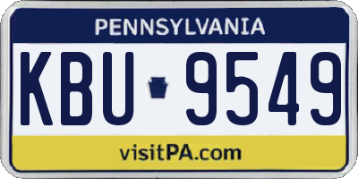 PA license plate KBU9549